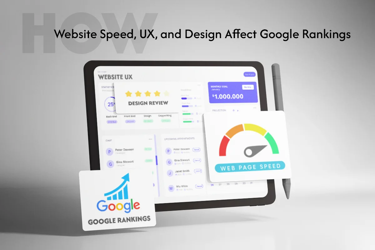 How Website Speed, UX, and Design Affect Google Rankings.